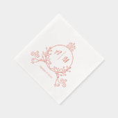 モノグラムエレガントホイルビクトリアンスタンプ付きナプキンス 箔ナプキン (右)