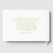 モノグラムエレガントホワイトと金ゴールド結婚ズ ゲストブック (裏面)