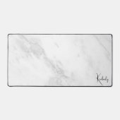 モノグラムエレガントホワイトグレー大理石 デスクマット (正面)
