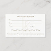 モノグラムエレガントホワイトシモダンアセルアポイントメント 名刺 (裏面)