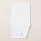 モノグラムエレガントホワイトネームピンク バスタオルセット (ハンドタオル)