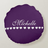モノグラムエレガントホワイトハートナス紫 ラウンドクッション (裏面)