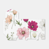 モノグラムエレガントホワイトピンクの花リボン結婚の フェイバーボックス (折り畳みなし)