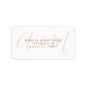 モノグラムエレガントホワイト金ゴールド差出人住所 ラベル (正面)
