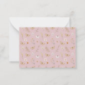 モノグラムエレガントボホウォーター色ワイルドフラワーフローラ ノートカード (裏面)