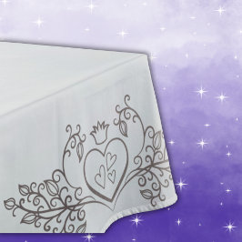 モノグラムエレガントマザーオブパールグレイ結婚メッド テーブルクロス