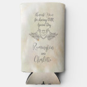 モノグラムエレガントマザーオブパールピーチ結婚ズ スリム缶クーラー (正面)