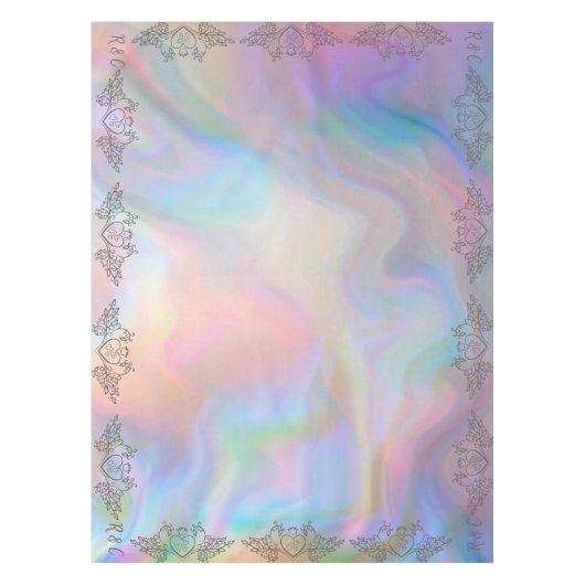 モノグラムエレガントマザーオブパール色SM。ウェディング テーブルクロス (正面)