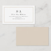 モノグラムエレガントミニマリストwebサイト挿入カード プレイスカード (正面/裏面)