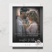 モノグラムエレガントミニマルのダークグレー書道 招待状 (正面)