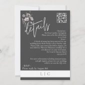 モノグラムエレガントミニマルのダークグレー書道 招待状 (裏面)