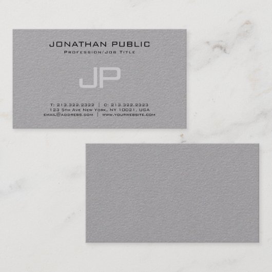 モノグラムエレガントミニマルテンプレートラグジュアリー 名刺 (正面/裏面)