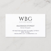 モノグラムエレガントミニマルプロフェッショナル 名刺 (裏面)