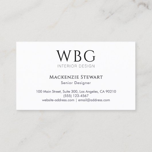 モノグラムエレガントミニマルプロフェッショナル 名刺 (裏面)