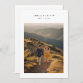 モノグラムエレガントミニマル写真結婚ズ 招待状 (正面/裏面)