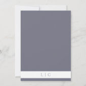 モノグラムエレガントミニマル灰色の書道 セーブザデート (裏面)