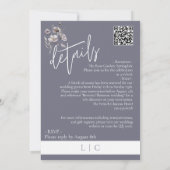 モノグラムエレガントミニマル灰色の書道 招待状 (裏面)