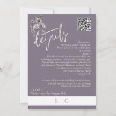 モノグラムエレガントミニマル紫色の書道 招待状 (裏面)