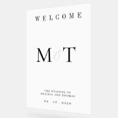 モノグラムエレガントミニマル結婚リスト歓迎 アクリルサイン (傾斜)