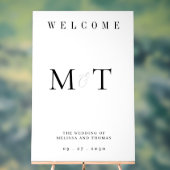 モノグラムエレガントミニマル結婚リスト歓迎 アクリルサイン (ニュートラル)