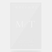 モノグラムエレガントミニマル結婚リスト歓迎 アクリルサイン (正面)