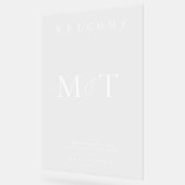 モノグラムエレガントミニマル結婚リスト歓迎 アクリルサイン (傾斜)