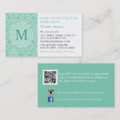 モノグラムエレガントミントフェミニンダマスクブティック 名刺 (正面/裏面)