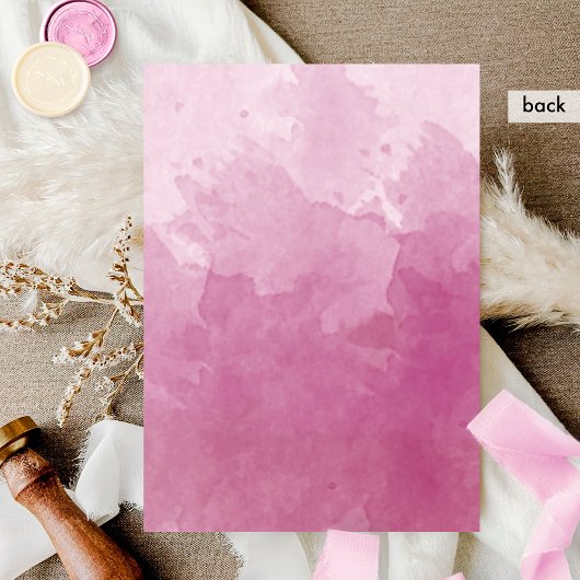 モノグラムエレガントムーヴピンクの水の色結婚の 招待状