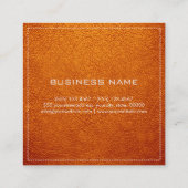 モノグラムエレガントモダンアンバーレザー スクエア名刺 (裏面)