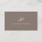 モノグラムエレガントモダンブラウンシンプルトレンディー 名刺 (正面)