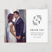 モノグラムエレガントモノクロ写真ありがとう ポストカード (正面)