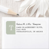 モノグラムエレガントユーカリプトゥスグリーン差出人住所 ラベル (インサイチュ)