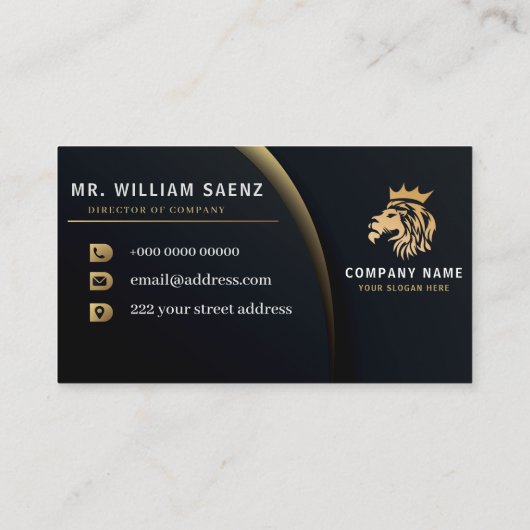 モノグラムエレガントライオンロゴ 名刺 (裏面)