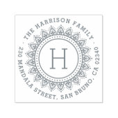 モノグラムエレガントラウンドファミリー名差出人住所 セルフインキングスタンプ (デザイン)