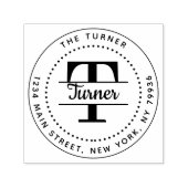 モノグラムエレガントラウンド差出人住所 セルフインキングスタンプ (デザイン)