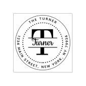 モノグラムエレガントラウンド差出人住所 ラバースタンプ (インプリント)