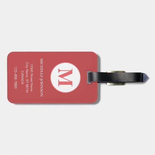 モノグラムエレガントラゲッジタグ付きピンク牡丹 ラゲッジタグ (裏面横)