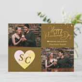 モノグラムエレガントラブバレンタインのカップルの写真 シーズンカード (スタンド正面)