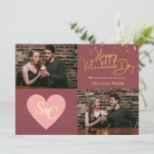 モノグラムエレガントラブバレンタインのカップルの写真 シーズンカード (スタンド正面)