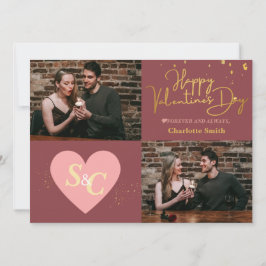 モノグラムエレガントラブバレンタインのカップルの写真 シーズンカード