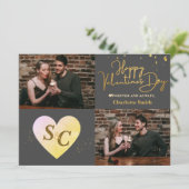 モノグラムエレガントラブバレンタインのカップルの写真 シーズンカード (スタンド正面)