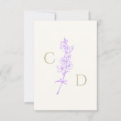 モノグラムエレガントラベンダーラークスパーフローラ サンキューカード (正面)