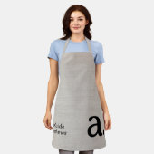 モノグラムエレガントリネンモダンルックイニシャル名 エプロン (着用した状態)