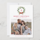 モノグラムエレガントリースクリスマスツーフォト シーズンカード (正面)