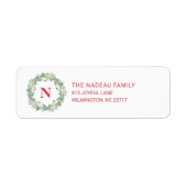 モノグラムエレガントリースクリスマス差出人住所 ラベル (正面)