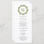 モノグラムエレガントリースグリーンリーフ結婚ズ プログラム (正面/裏面)