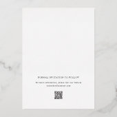 モノグラムエレガントリースブラックフォトセーブ日付 箔招待状 (裏面)