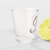 モノグラムエレガントレターMフェイクバラ金ゴールドシック ショットグラス (左)
