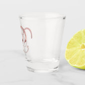 モノグラムエレガントレターPバラ金ゴールドシック ショットグラス (右)