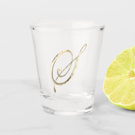 モノグラムエレガントレターSフェイク金ゴールドシック ショットグラス